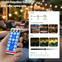 60FT 100FT Solar String Lights Outdoor Waterproof Patio with Remote Control ST38