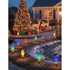 Energy Saving Outdoor Pathway Lights Connectable Christmas Decor Stake Lights US