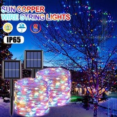 100 LED Solar Fairy String Light Copper Wire Outdoor Waterproof Garden Decor