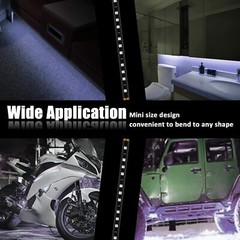White 5PCS 12V 12″ 15SMD Flexible LED Strip Light Waterproof For Car Truck Boat