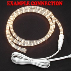 1/2″ Rope Light Connector Cord, 2 Wire, 1 Power Piece, 6 Foot Cord, and End Cap