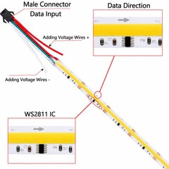 5M 24V COB CCT Running LED Strip Light Chasing Flexible Tape Light for Home Car