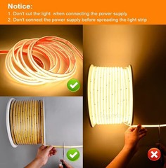 AC 110V High Voltage COB LED Strip Lights Waterproof Outdoor Indoor Cuttable