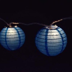 Dark Blue Round Paper Lantern Party String Lights (4″ Lanterns, 8FT Black Cord)