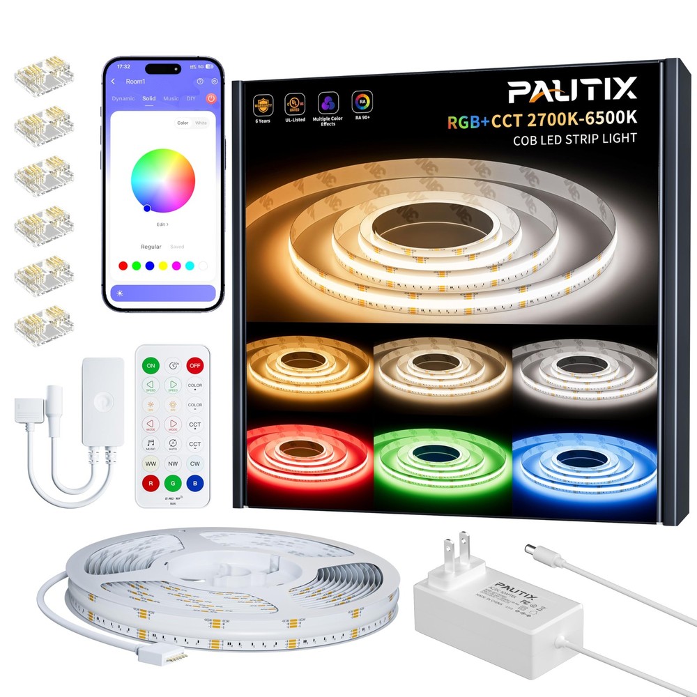 COB LED Strip Lights,20ft RGB+CCT 2700K-6500K White LED Lights,Dimmable Color…