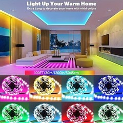 100FT LED RGB Strip Lights Music Sync Light with App Remote Control Room Decor