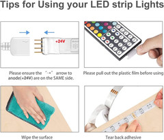 DAYBETTER Led Strip Lights 32.8 Ft RGB Color Changing Lights Strip for Bedroom,
