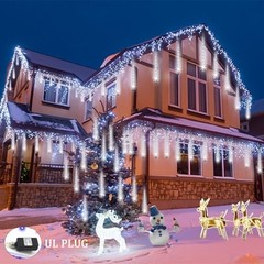 Outdoor Meteor Shower Christmas Lights 192 LED Falling Rain Drops