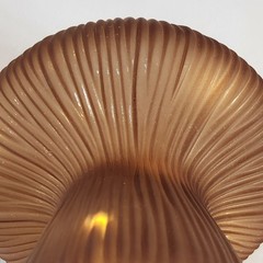 ANTHROPOLOGIE Large 8″H Brown Glass Mushroom Light-Up Lamp Woodsy Garden Fairy