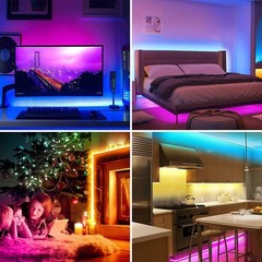 LED Strip Lights 100ft 50ft Music Sync Bluetooth 5050 RGB Room Light with Remote