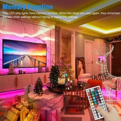 32.8ft RGB LED Strip Light Kit 600 LEDs Adhesive LED Tape Light for Home Decor