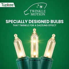 Clear Christmas Random Shimmering Twinkle Lights – 24 of 100 Bulbs Twinkle