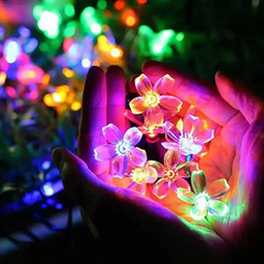 12M Solar Snowflake LED String Lights Fairy Lights Garland Outdoor New Year Chri