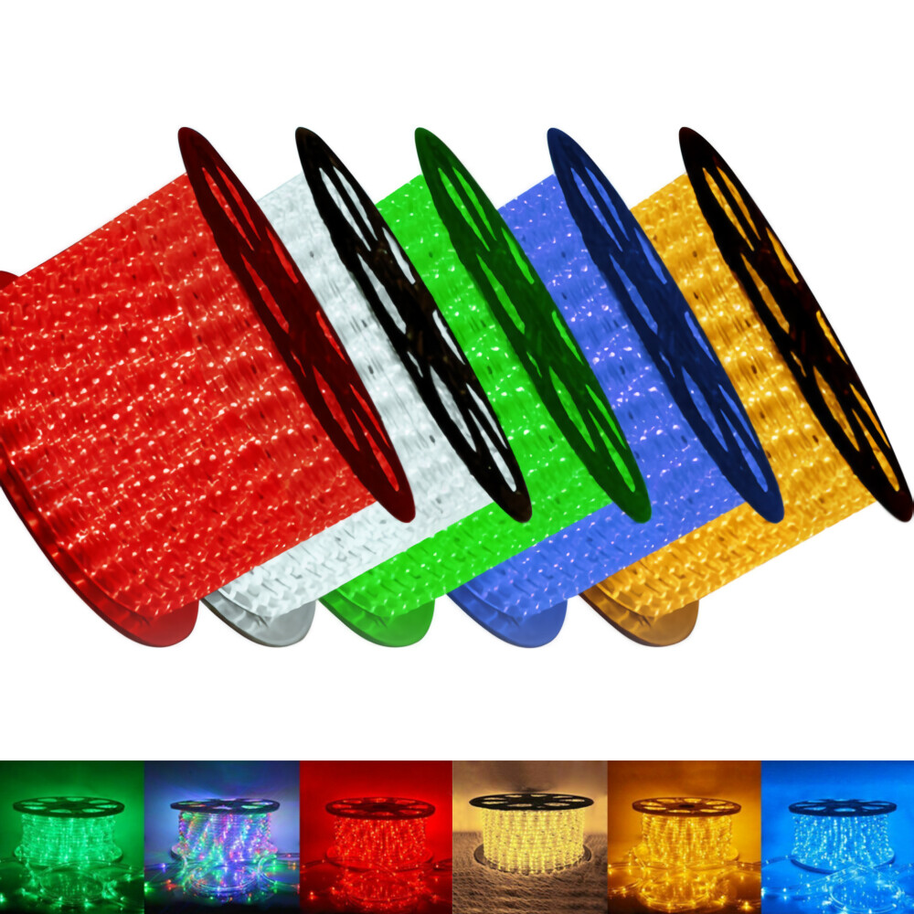 LED Rope Light 50/100/150/300ft Waterproof 110V Garden Outdoor Holiday Lighting