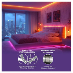 Monster Smart Lighting Indoor LED Light Strip, RGBIC Multicolor Flow LED Lights