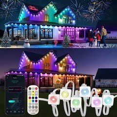 100FT 60 Leds Permanent Outdoor RGB Smart LED Eaves Lights for Wedding Party DIY