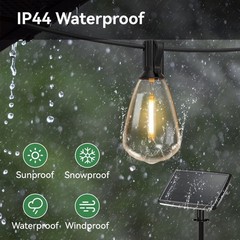 200FT Solar String Lights ST38 LED Outdoor Waterproof Patio Garden Bulb Lights