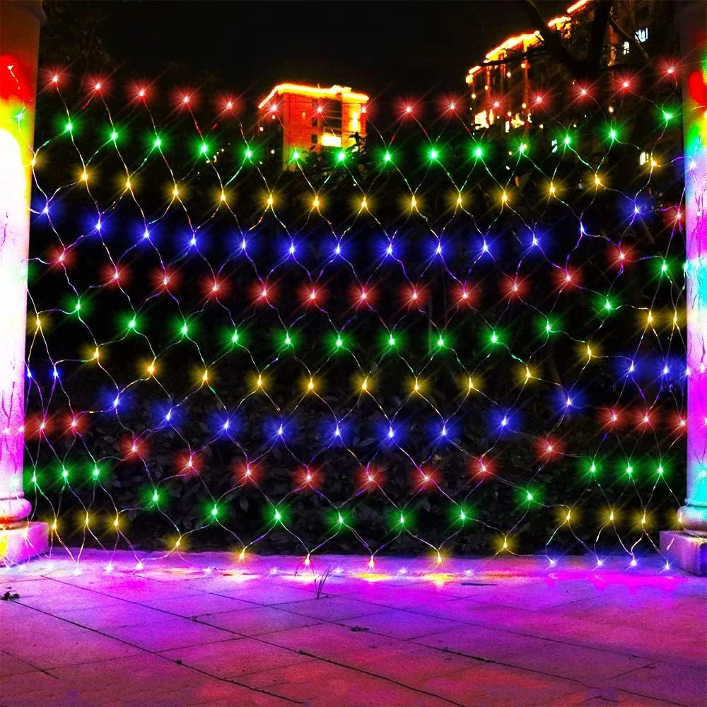 800 LED Fairy String Lights Home Net Curtain Mesh Christmas Party Wedding Decor