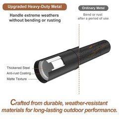 5-11 Foot Black Metal String Light Poles – Steel Bistro Ground Stakes (4 Pack)