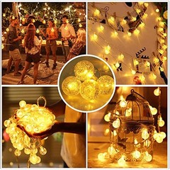 Merdeco Plug in 10ft 20 LED Globe String Lights Indoor Outdoor Decorative Fairy