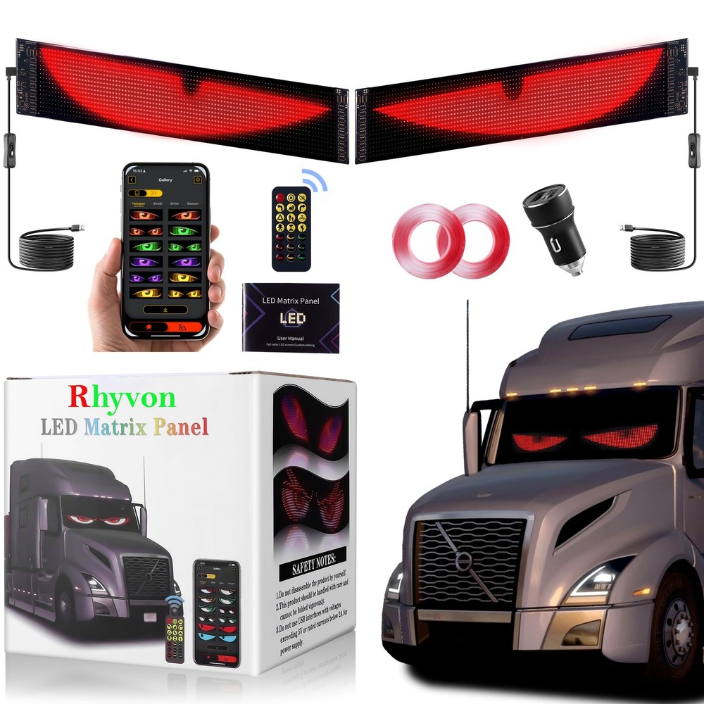 2PCS Devil Eyes Light for Cars，Led Car 23.4in*4.7in