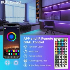 Modern 100ft LED Strip Lights with Bluetooth Control – Perfect for Home Decor