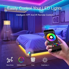 Hbowmdjia Led Lights For Bedroom 200 Ft 2 Rolls 100 Ft Remote And Application