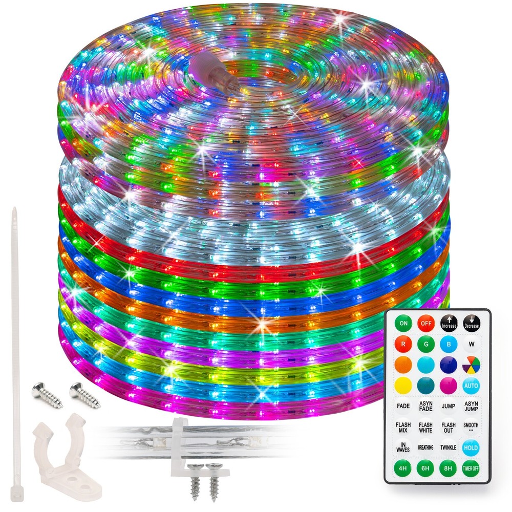 12-Mode, 10 Multi-Color Changing Rope Light, Outdoor Lighting, 25ft, 50ft, 100ft