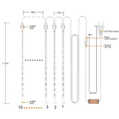 New Upgraded Meteor Shower Rain Lights 50cm 10 Tubes 540 LED Rain Drop Christmas