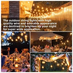 25-Light 50 ft. Indoor/Outdoor String Light with E12 2700K Warm White US Ship