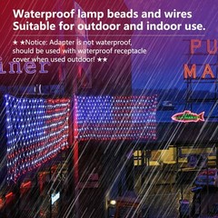 American Flag Lights 420 LED 6.56ft X 3.28ft Waterproof for Outdoor Decor