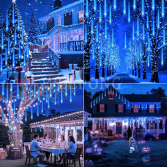 Meteor Shower Lights Outdoor Christmas Lights UL Certified Falling Rain Drop Sno