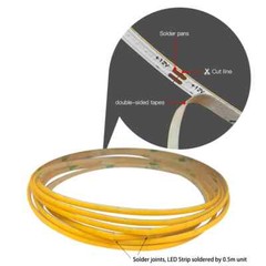 DC3V 5V 12V 2.7mm COB LED Strip Light 480LED/m Flexible Tape Light Dimmable Cut