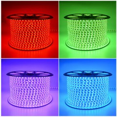 AC 110V 220V RGB 5050 LED Strip Light Flexible Waterproof LED Rope Light 10M 15M