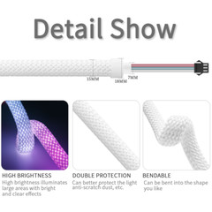 WS2812B WS2811 DC5V Round Reticulate Pattern Neon LED Strip 50Leds/m Tape IP67