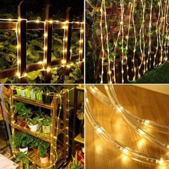 Solar Rope Lights Outdoor LED PVC Tube Fairy String Light For Garden Party Decor
