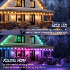 Permanent LED Outdoor Lights, RGB Outdoor Lights 150FT with 108 LED Eaves Lights