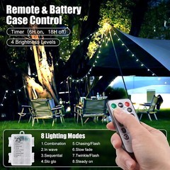 100 LEDs Battery Operated String Lights Globe Fairy Lights Tent Camping Garden