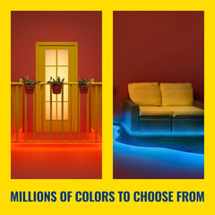 16 Ft Outdoor LED Light Strip Base Kit with Plug – Flowing Multicolor LED Color-