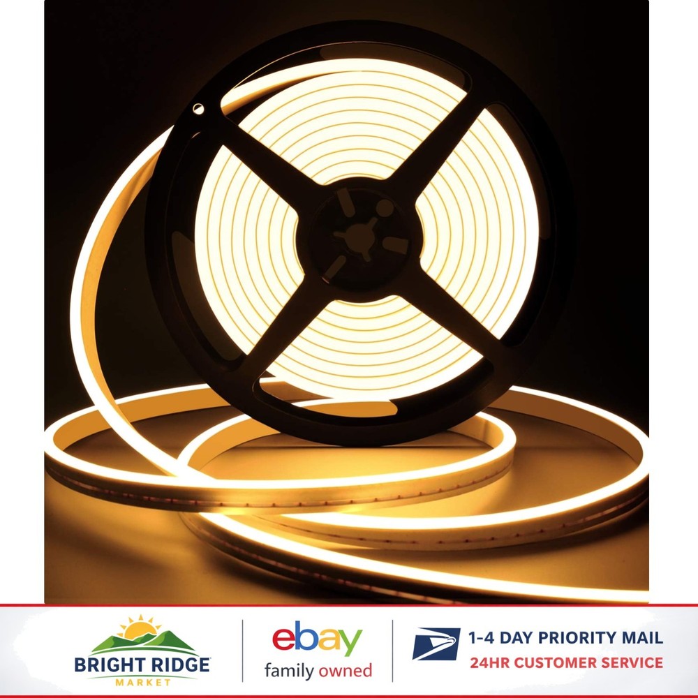 Flexible LED Neon Rope Lights, 12V Warm White 16.4ft for Bedroom Decoration