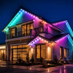 150FT RGB+IC Eave Permanent Outdoor Lights Smart 90 LED Strip Light w Remote APP