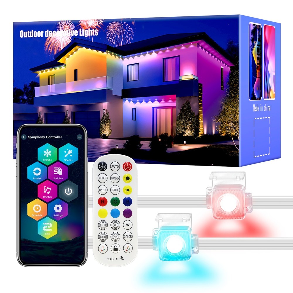 TJOY 100ft Permanent Outdoor Lights IP67 Smart RGB+IC Eaves LED Lights with App