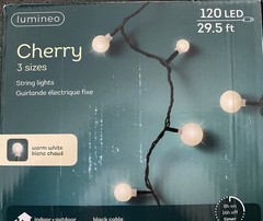 Terrain Anthropologie Cherry Ball Round Light Strand Berry In/Outdoor 29.5’L NEW