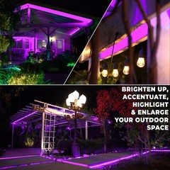 Purple 8-Mode LED Outdoor Waterproof Rope Light 10′ 25′ 50′ 100′ 150′ 300′ ft