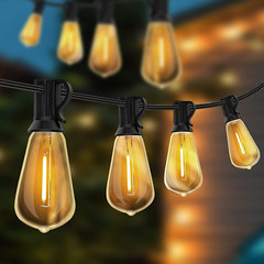 Outdoor Led String Light Plug in 50FT LED Lights with 25 Shatterproof 2700K ST38