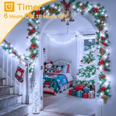 Ollny Christmas Lights 200LED 60FT Indoor, Cool White Connectable Plug in String
