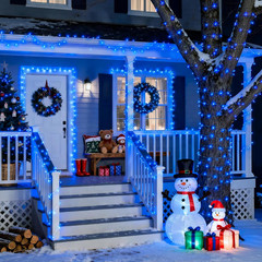 Blue Christmas String Lights Indoor Outdoor, 66Ft 200 LED Blue String Lights Cle