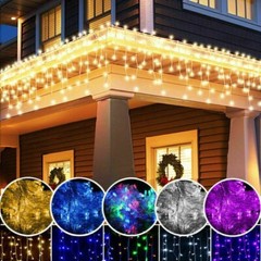LED Curtain Lights String Fairy Outdoor Garden Christmas Wedding Party Icicle US