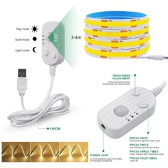 COB LED Strip Light 5V 320LEDs/M Motion Sensor Dimmable Flexible DIY Backlight