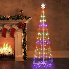 6FT Multicolor LED Animated Outdoor Christmas Tree w/8 Modes for Xmas Yard Decor